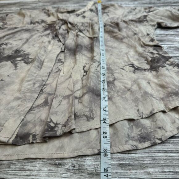 Versona Women's Tie Dye 3/4 Sleeve Blouse XL Extra Large Beige Tan Light Brown - Picture 11 of 14
